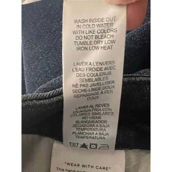 GOOD AMERICAN Good Curve Skinny Crop Raw Hem Blue Jeans Women's Size 2/26 - Picture 7 of 8